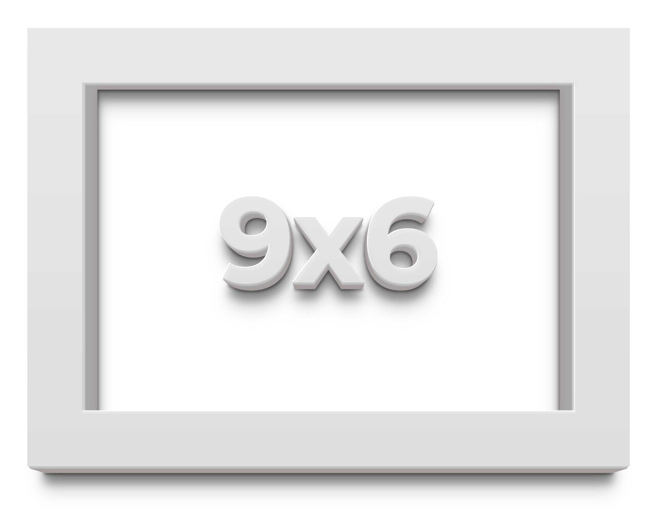 Photo Size Slim Profile White Frame - UV Acrylic, Foam Board Backing, Hanging Hardware